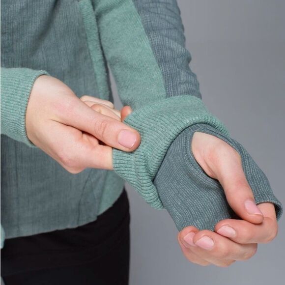 Lululemon To Class Textured Green Button Down Double Collar Cardigan Jacket - Picture 5 of 15